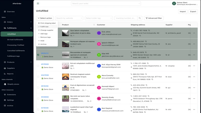 MyOrder: Bulk Fulfillment