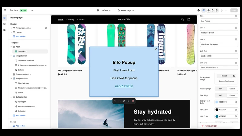 Webvis: Shop Popup