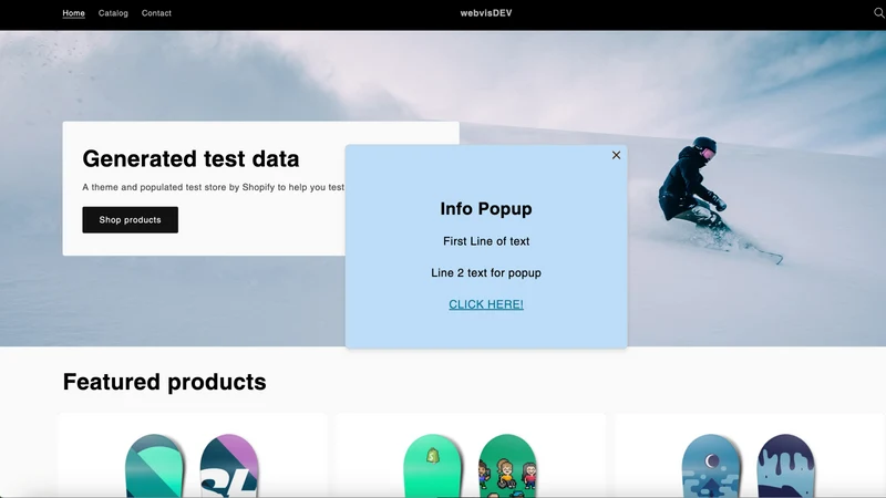 Webvis: Shop Popup