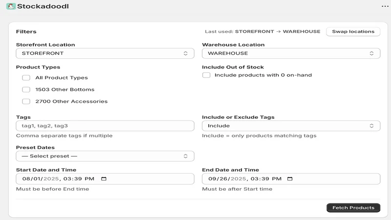 Stockadoodl ‑ Stock Transfers