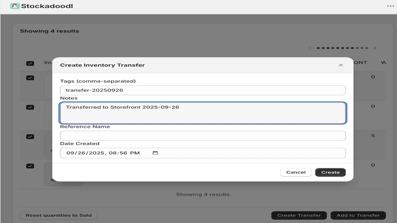 Stockadoodl ‑ Stock Transfers