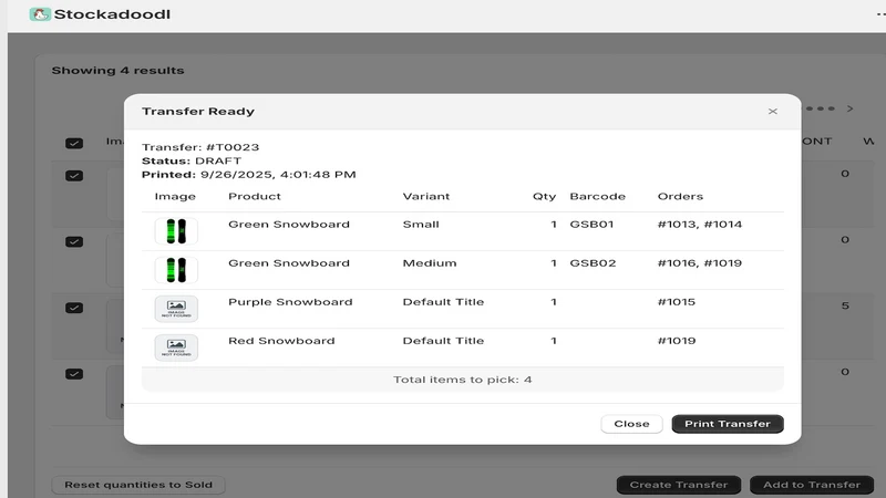 Stockadoodl ‑ Stock Transfers