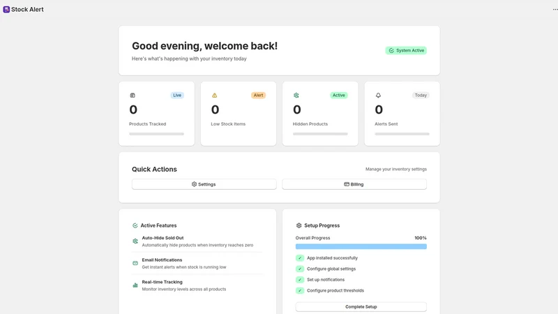 Stockly: Inventory & Reorder