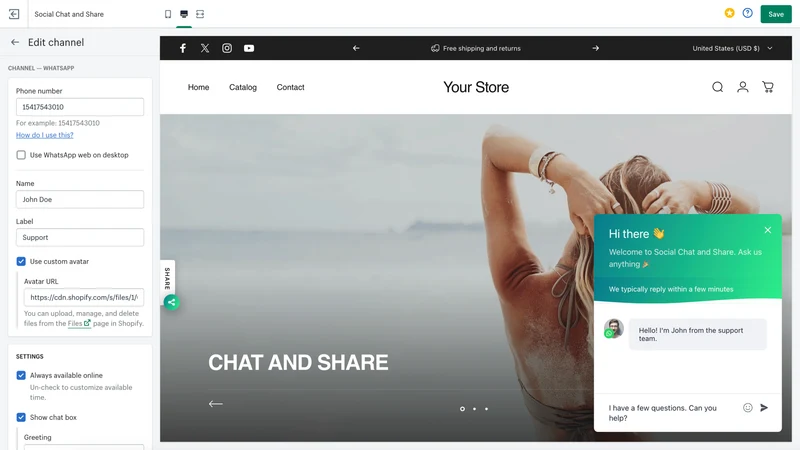 RT: WhatsApp Chat Button