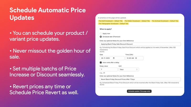 Bulk Product Price Scheduler