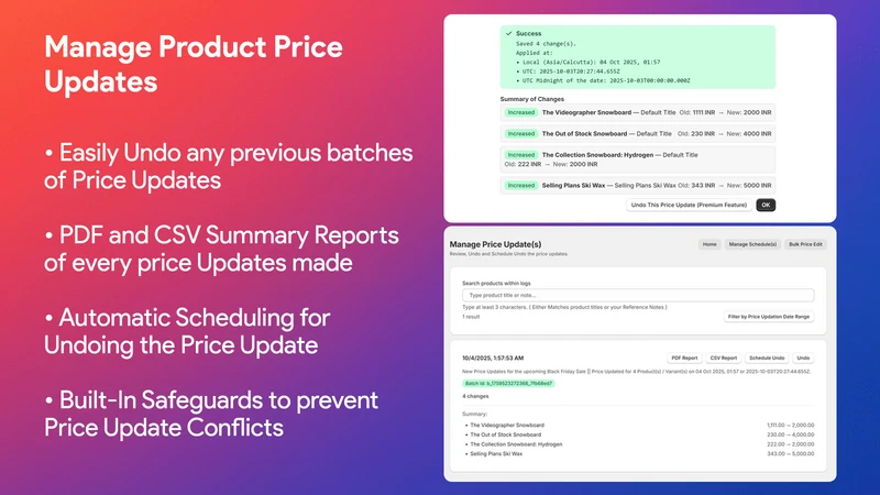 Bulk Product Price Scheduler