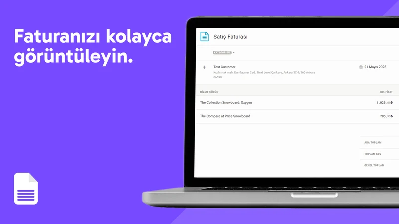 Paraşüt E‑Fatura Entegrasyonu