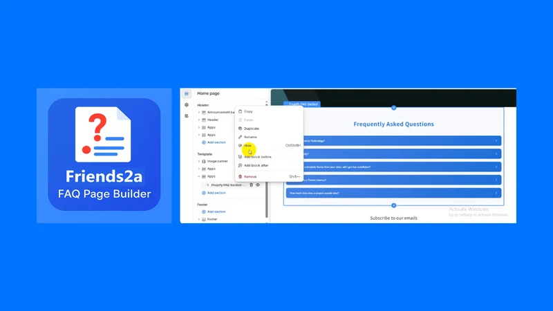 Friends2a FAQ Page Builder