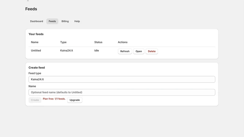 Comparelytica: XML feeds