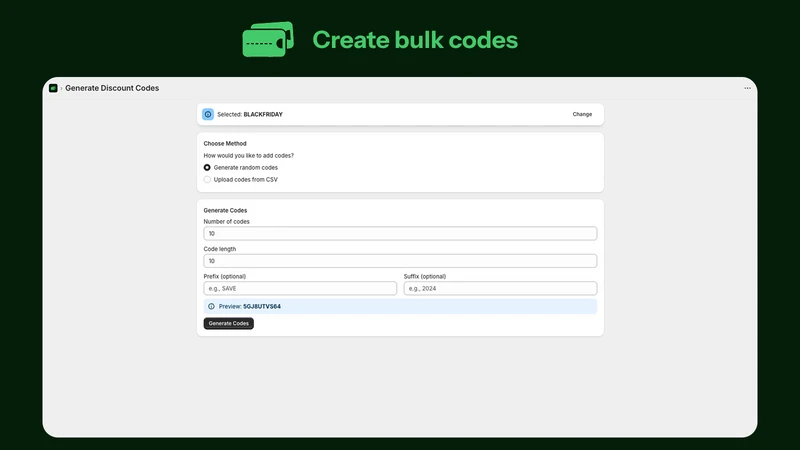 Cody → Bulk Discount Codes