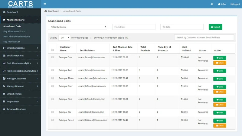 Cart Recovery & Tracking Suite
