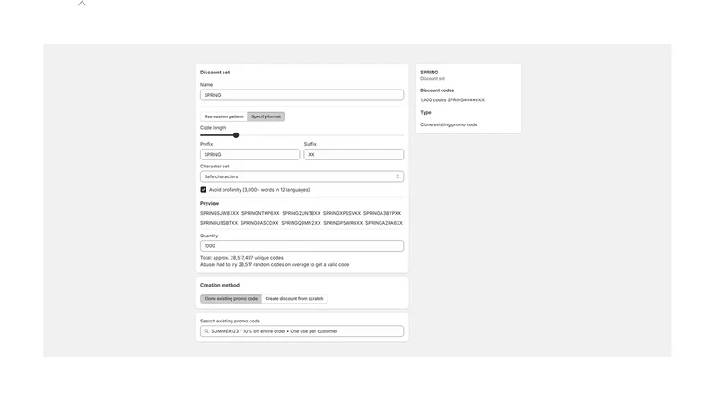 Bulk Discount Code Tool