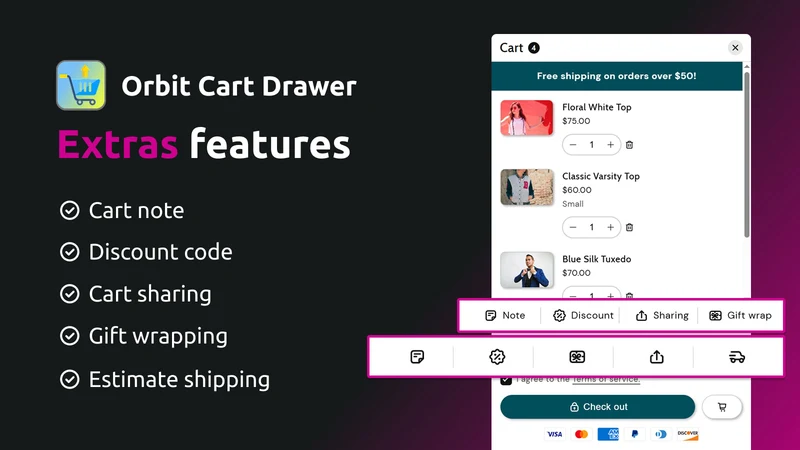 Orbit—Cart Drawer Cart Upsell