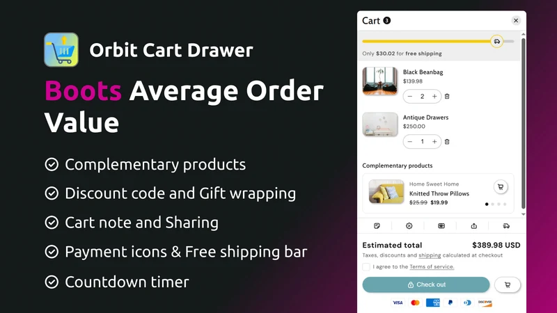 Orbit—Cart Drawer Cart Upsell