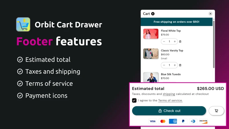 Orbit—Cart Drawer Cart Upsell