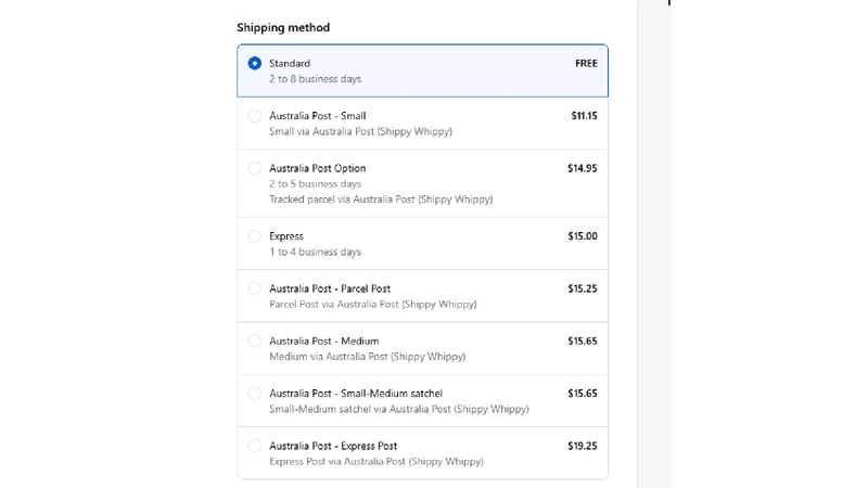 Australia Shipping Prices