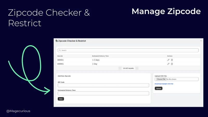 SZC Zipcode Checker & Restrict
