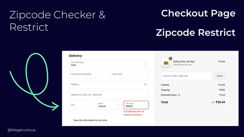 SZC Zipcode Checker & Restrict