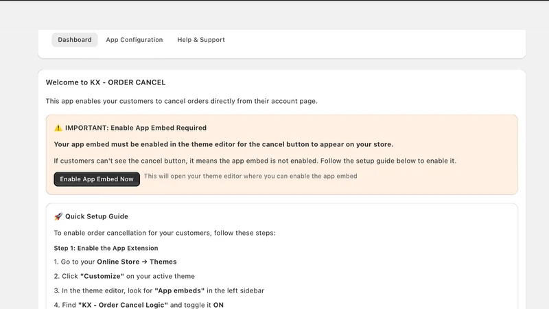 KX ‑ ORDER CANCEL