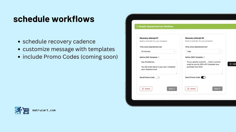 matrucart ‑ SMS Cart Recovery