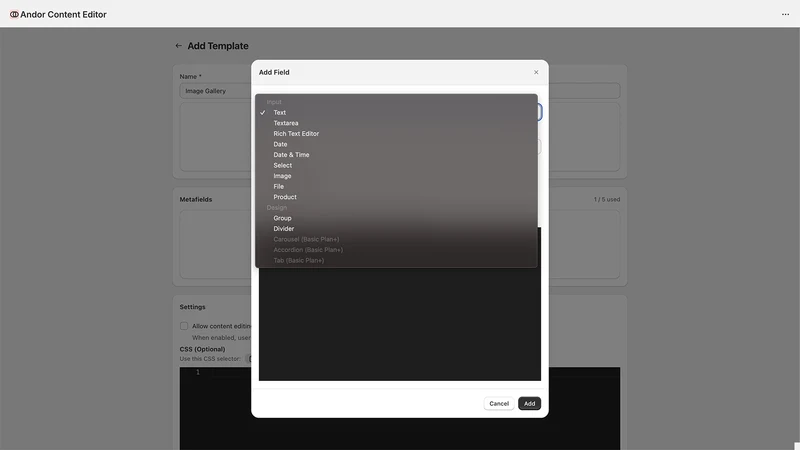 Andor Content Editor