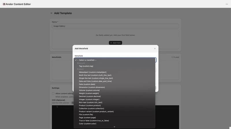 Andor Content Editor