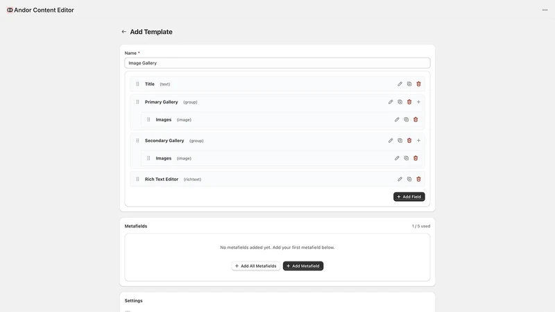 Andor Content Editor