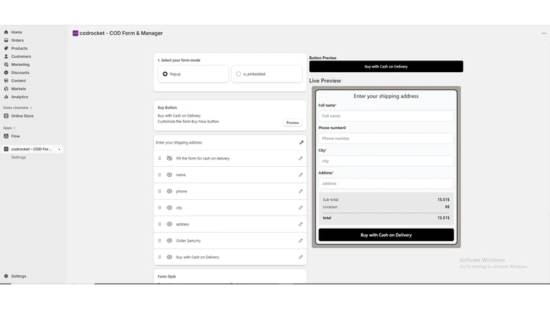COD Form & Upsells: COD Rocket