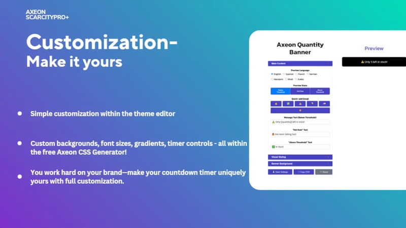 Pro+ Low Stock & Timer Banner