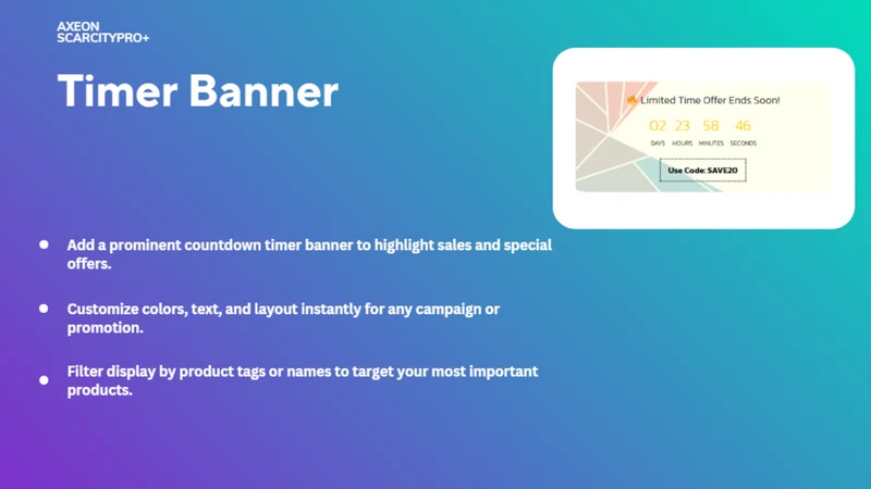 Pro+ Low Stock & Timer Banner