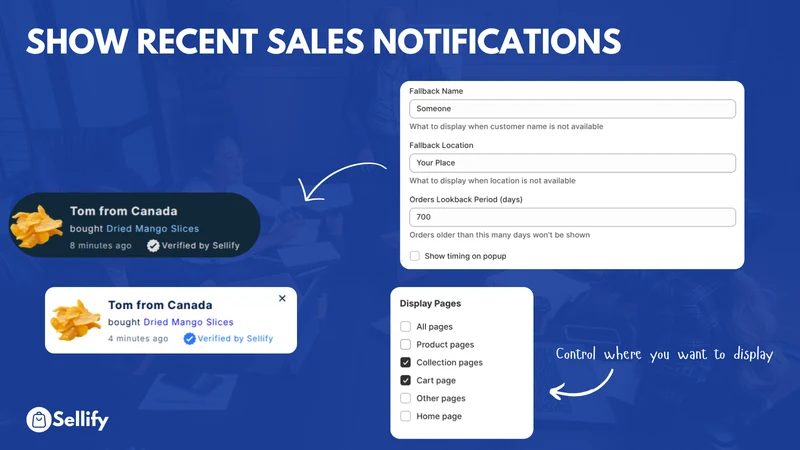 Sellify Sales Pop Social Proof