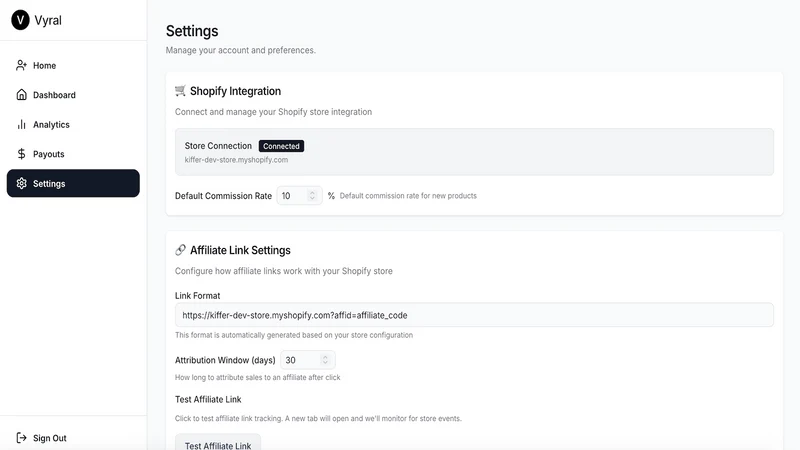 Vyral Affiliate Marketing App