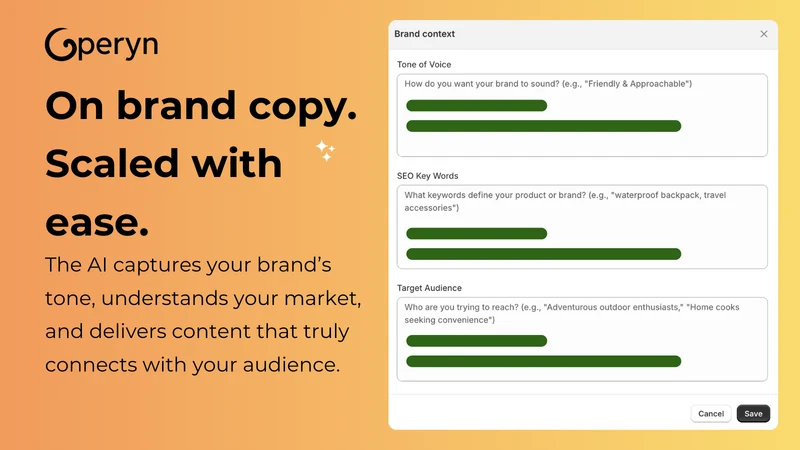 Operyn: AI Product Description