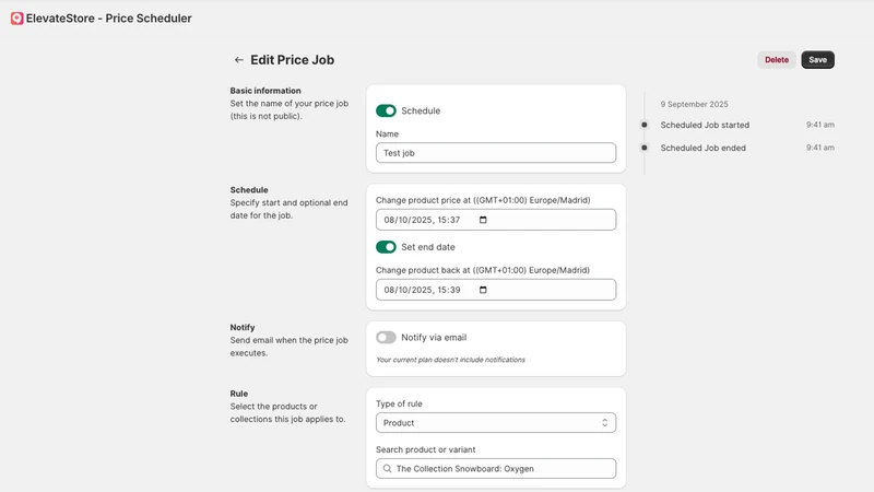 ElevateStore ‑ Price Scheduler