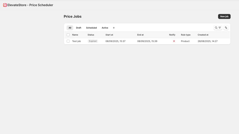 ElevateStore ‑ Price Scheduler