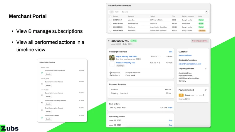 Zubs Subscriptions App