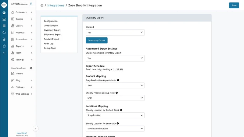 Zoey B2B Integration