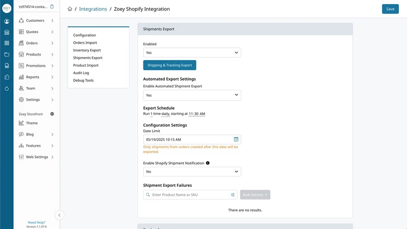 Zoey B2B Integration