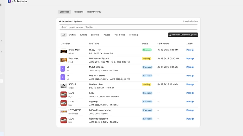 Planera: Collection Scheduler
