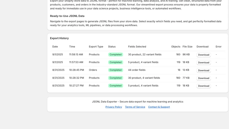JSONL Exporter
