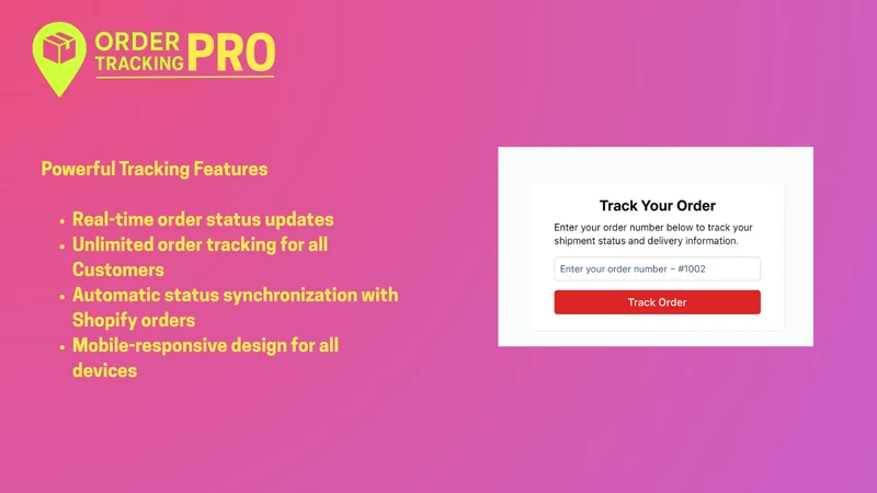 Order Tracking Page Pro