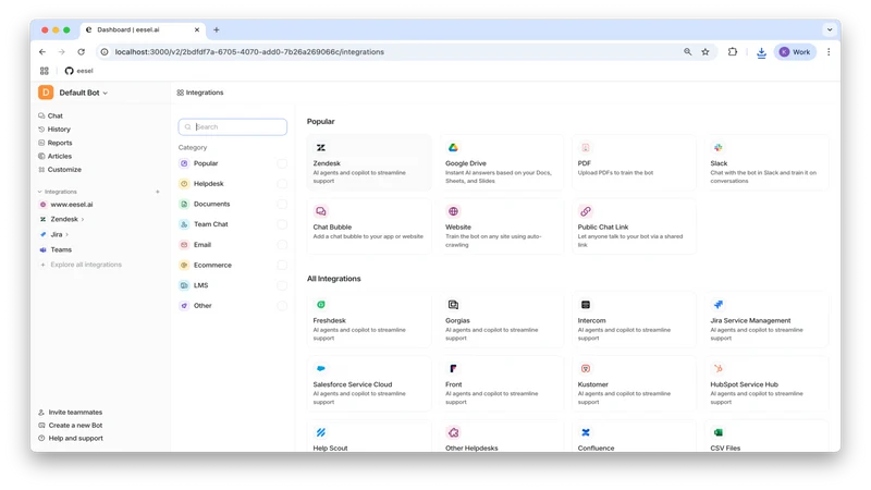 eesel: AI Chatbot & Live Chat