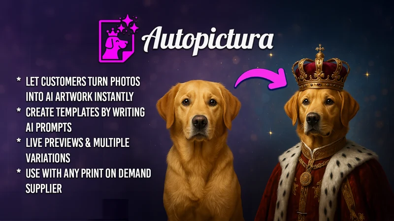 Autopictura AI designs for POD