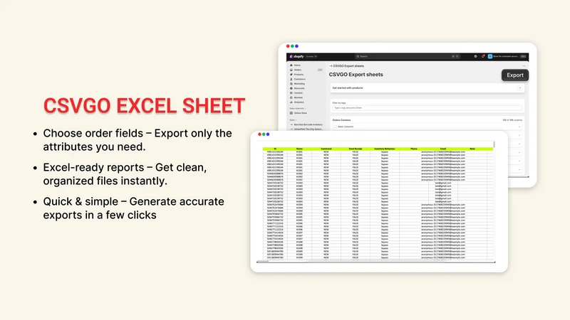 CSVGO Export Sheets