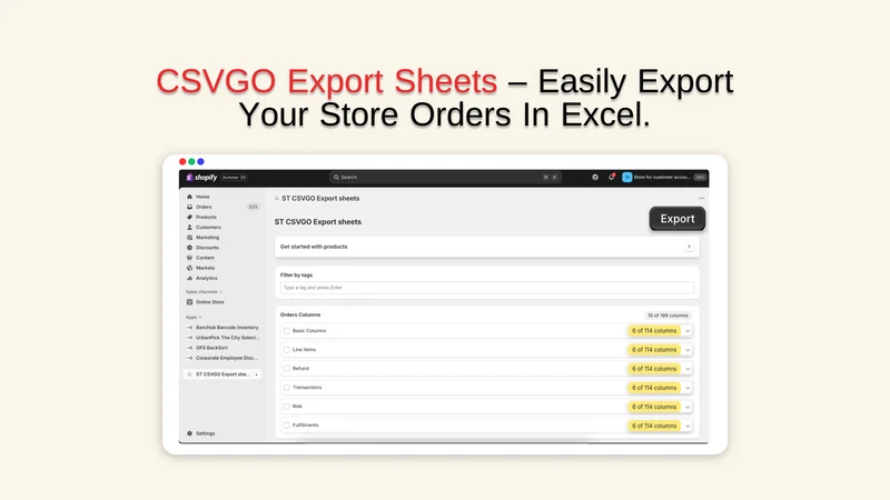 CSVGO Export Sheets