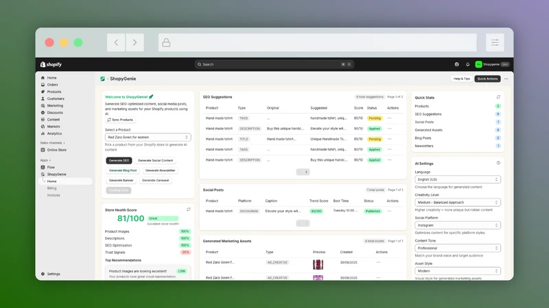 ShopyGenie: AI SEO for Store