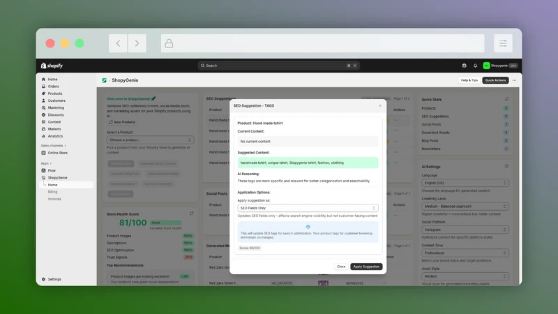 ShopyGenie: AI SEO for Store