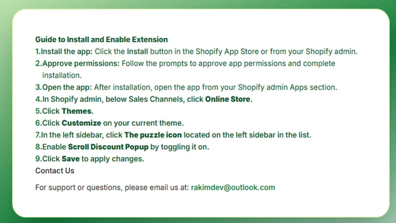 scroll discount PopUp