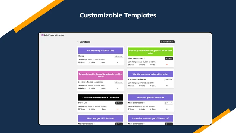 Zehntech Popups & Banners App