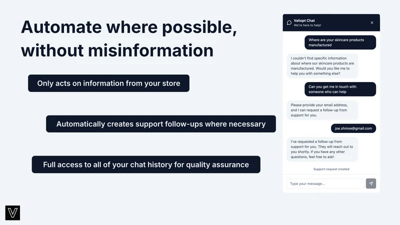 Valiopt: AI Support